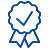 Guarantee icon in blue