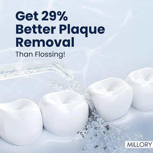 Get 29% better plaque removal with Millory Water Flosser